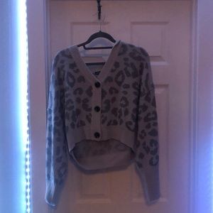 cropped cheetah sweater